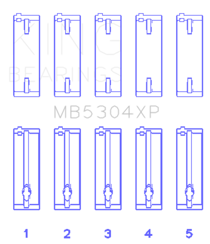 King Mazda B6/B6-T/ZM/B3/B5 (Size STDX) Main Bearing Set